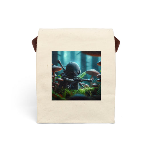 Lunchtasche | Canvas | Mit Gurt | Biolumineszente Fantasy | Waldkrieger