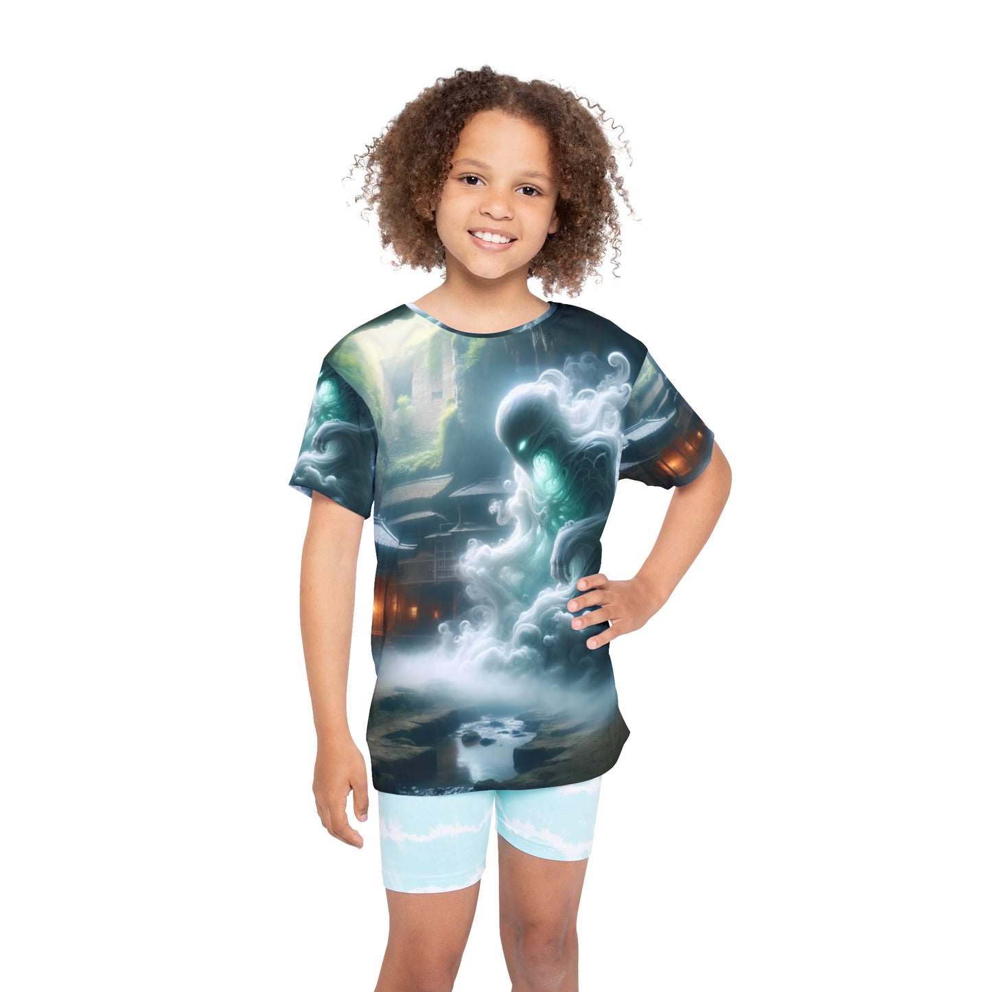 Sportshirt | Kinderen | Yokai Folklore | Yurei Geest | Tempel
