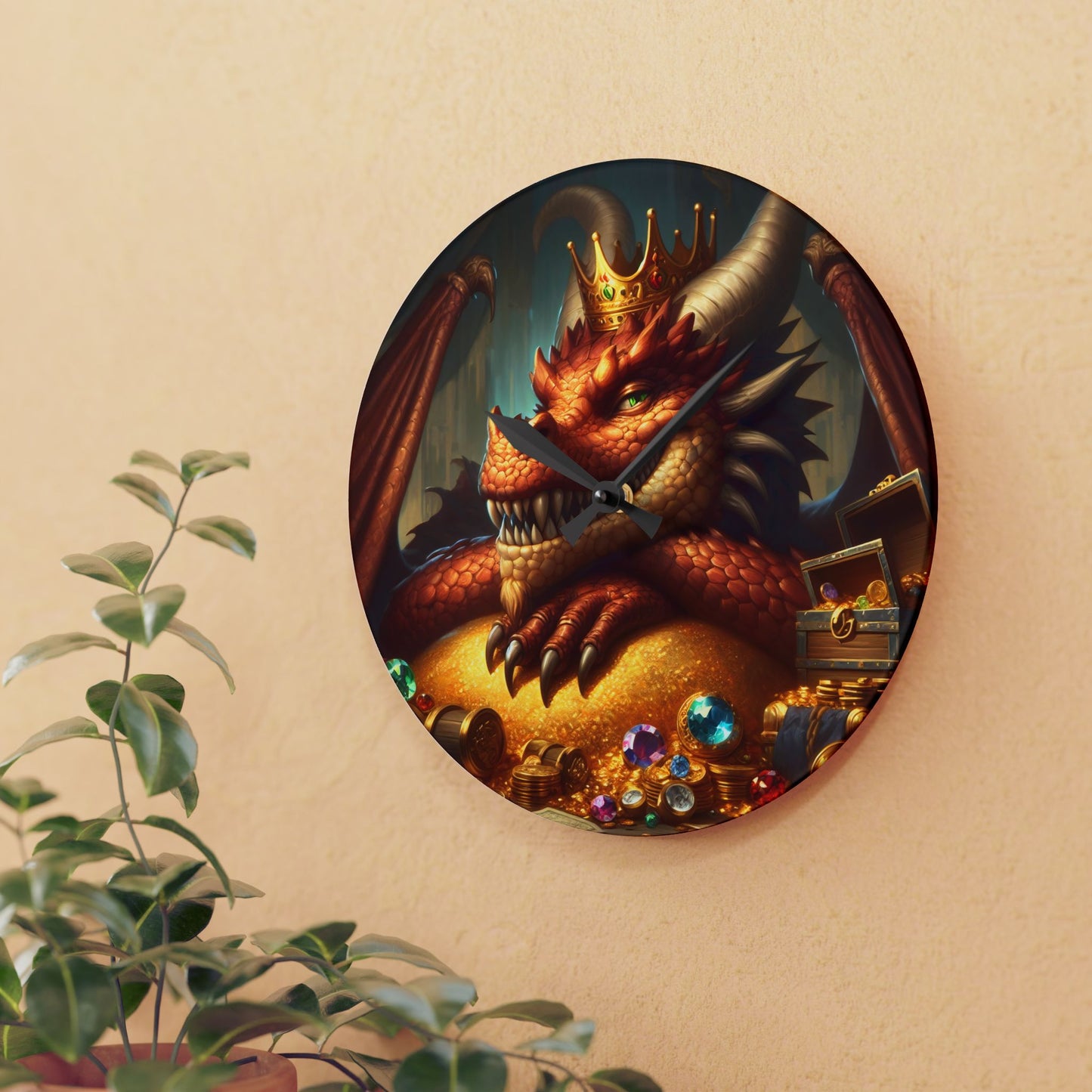 Zegar ścienny | Akrylowy | Okrągły lub kwadratowy | Nordycka Mitologia | Fafnir | Smok