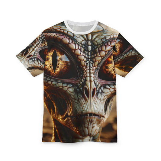 T-shirt | Stampa all-over | T-shirt unisex | Alieno Rettiloide | Fantascienza | Extraterrestre