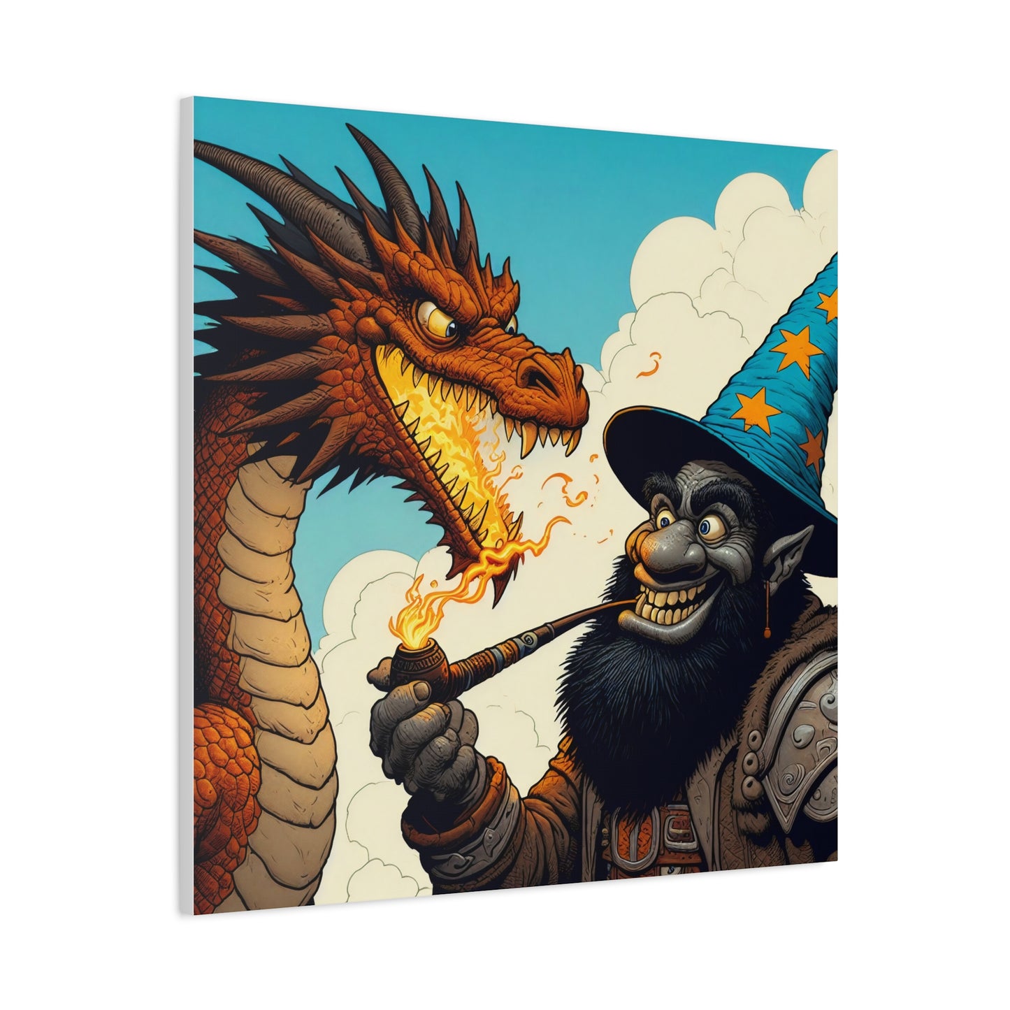 Płótno | Matowy | Heroiczne fantasy | Smok i czarodziej