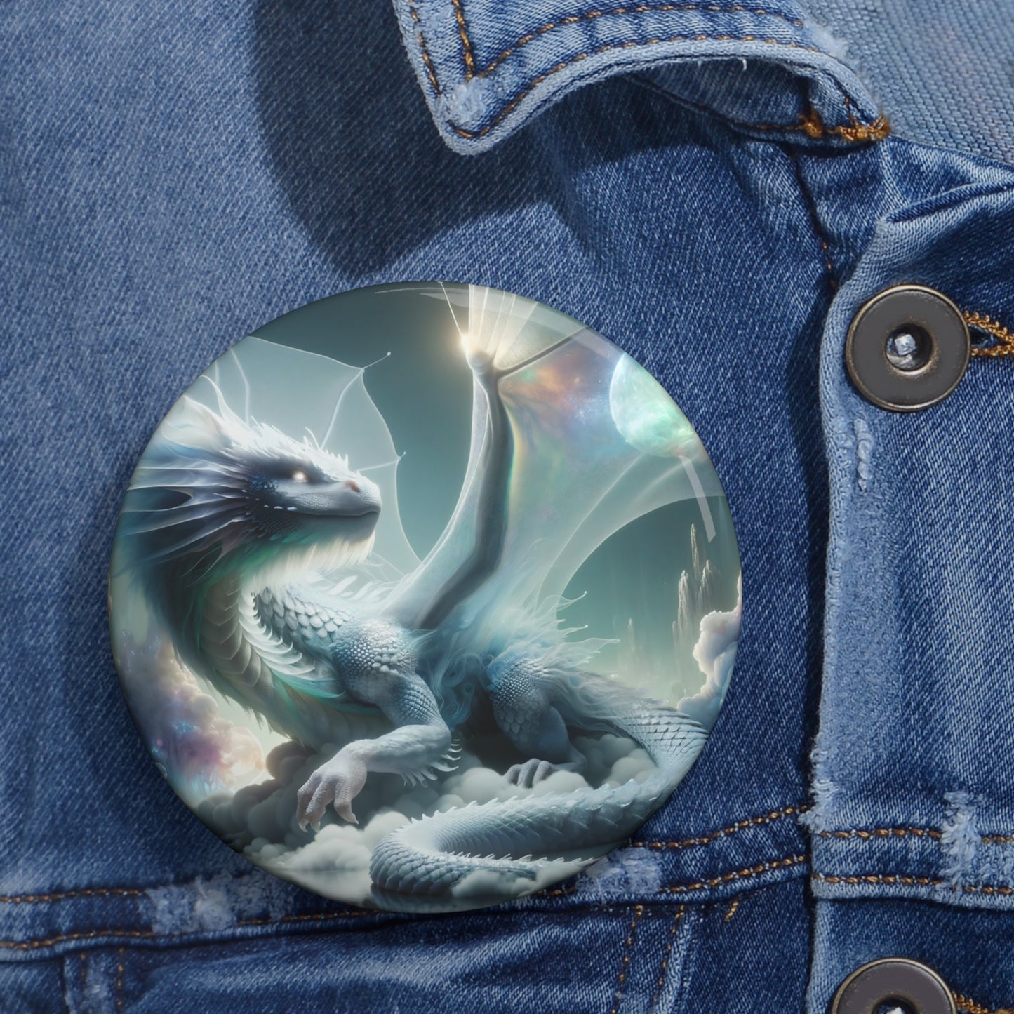 زر | زر بدبوس | بدبوس خلفي | تنين الجليد السماوي | مخلوق أسطوري