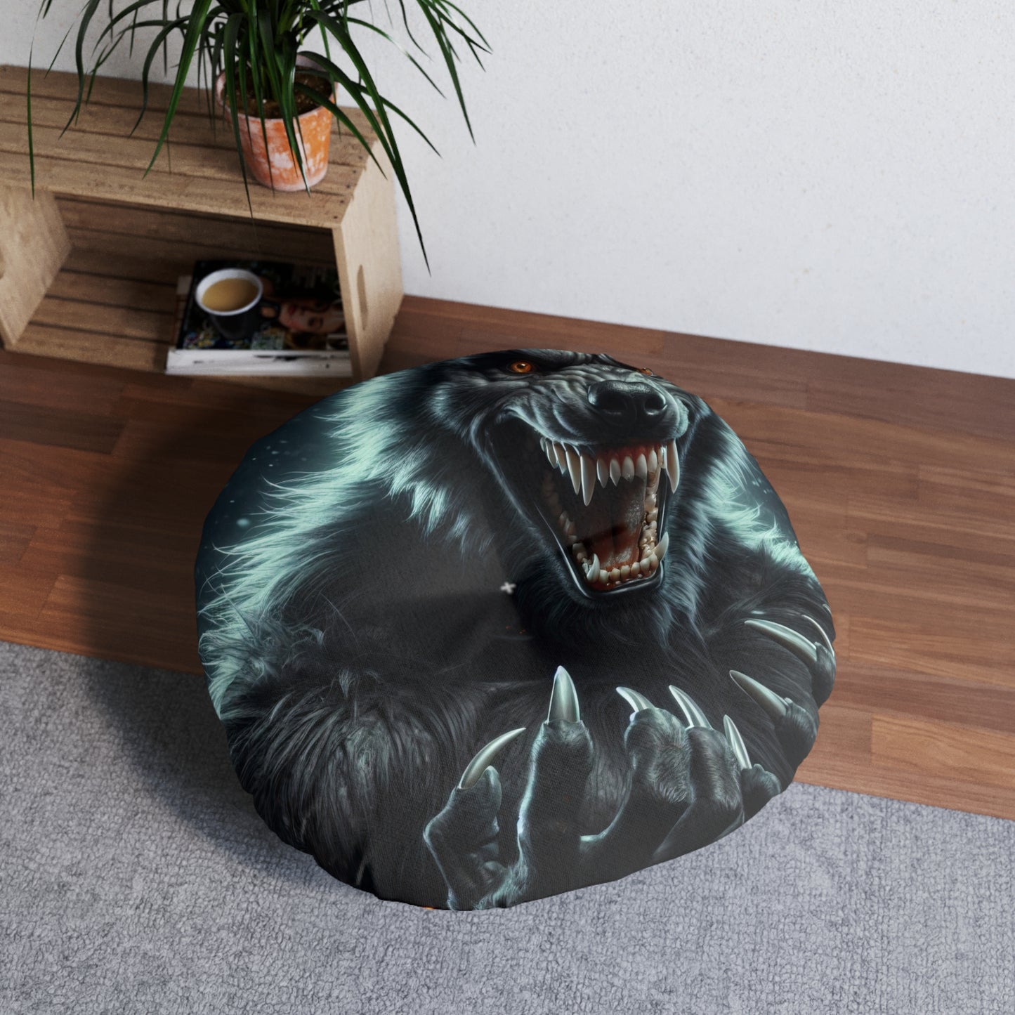 تکیہ | فرش کا تکیہ | ٹفٹڈ | گول | گرگینہ فینٹسی | ڈارک ہارر | جانور