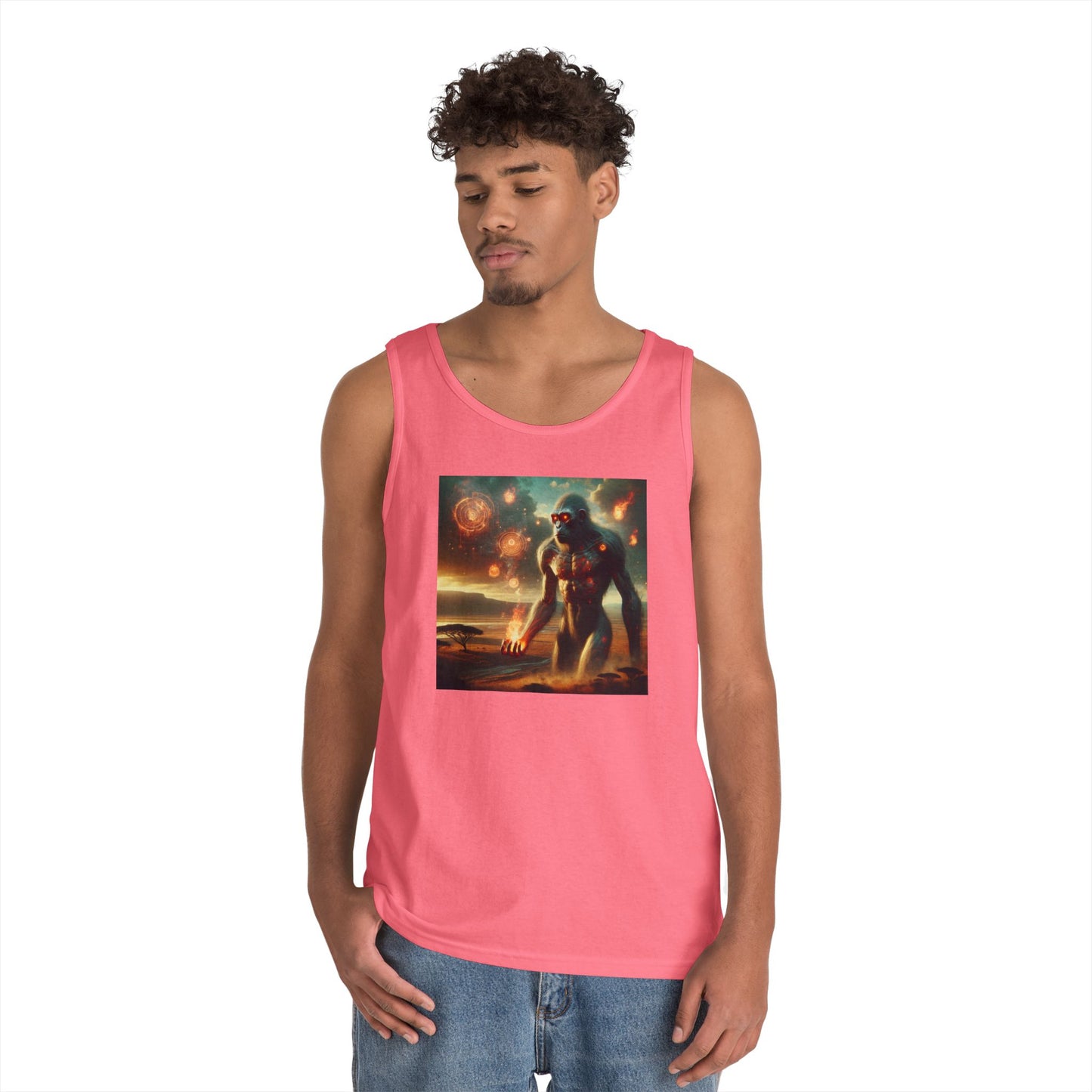 Tank Top | Unisex | Katun Tebal | Mitos Titan Api | Dewa Primordial