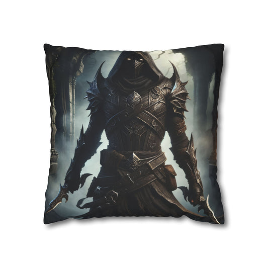 غطاء وسادة | مربع | قماش بوليستر | فانتازيا مظلمة | قاتل مأجور | شبح