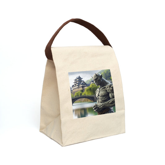 Lunch Bag | Canvas | With Strap | Dark Fantasy | Yokai Lore | Oni
