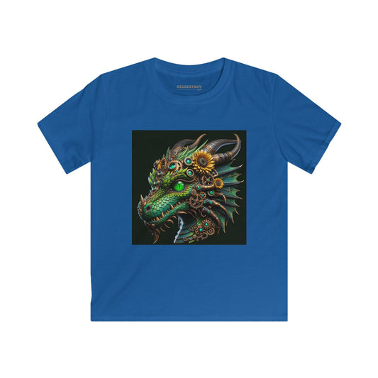 T-skjorte | Barne-T-skjorte | Softstyle | Steampunk Fantasy | Mekanisk Drage