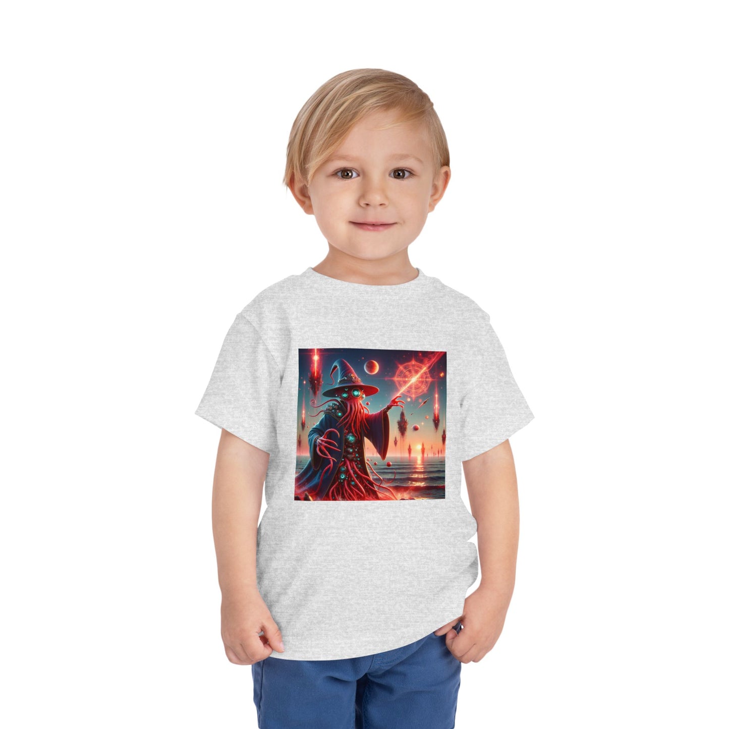 Camiseta | Camiseta para niños pequeños | Manga corta | Horror Cósmico | Mago Lovecraftiano