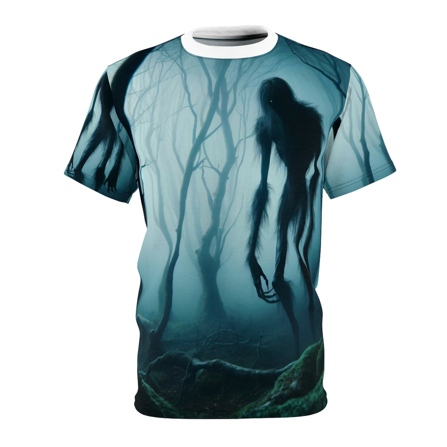 Tシャツ | 全面プリント | ユニセックスTシャツ | フォークホラー | ウェンディゴ | 森の亡霊