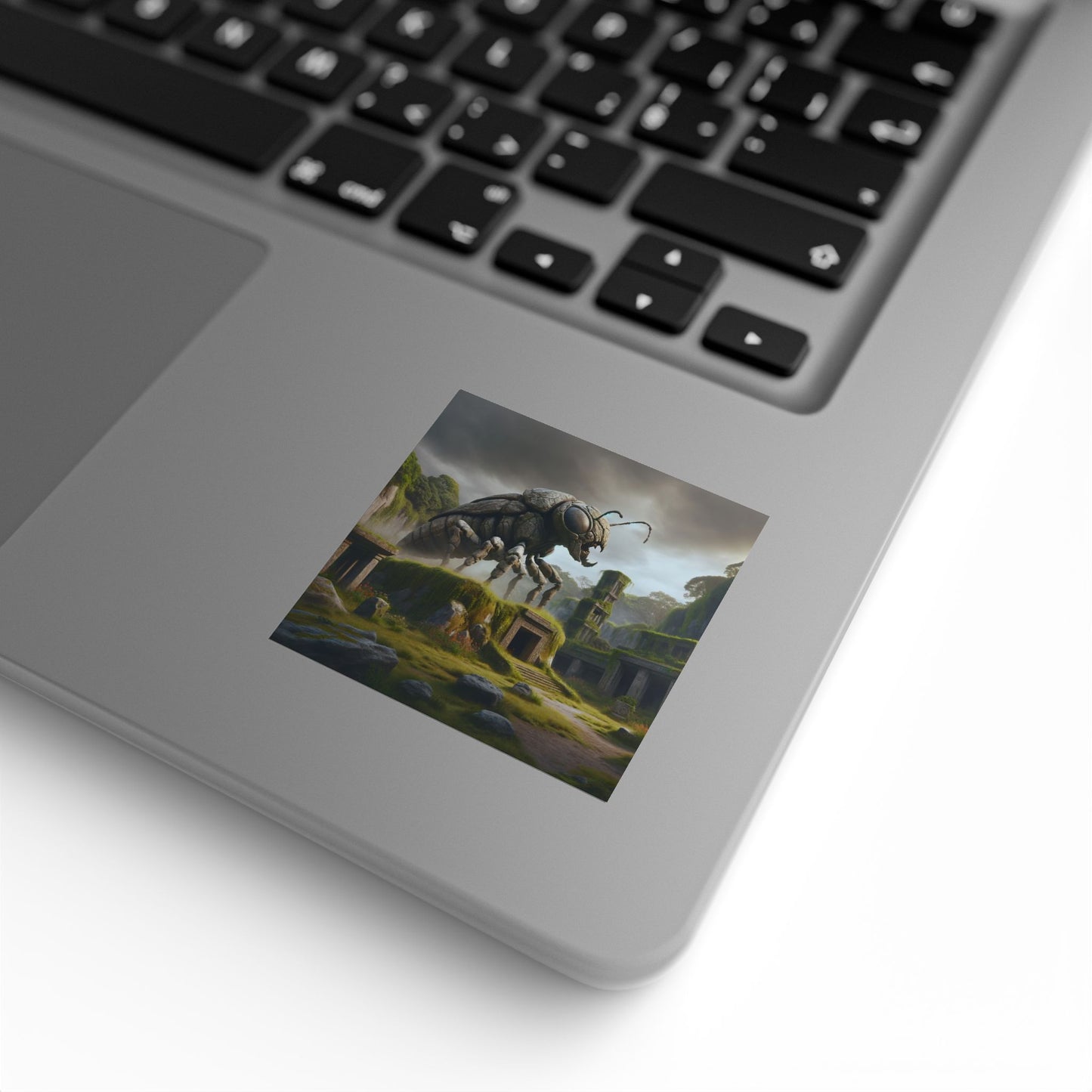 لفة ملصقات | مربعة | رعب بيئي | خنفساء عملاقة | أخضر