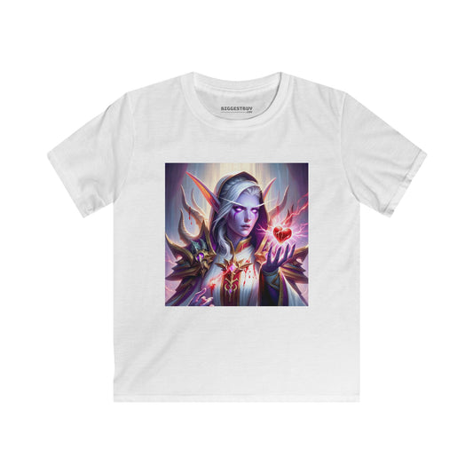 ٹی شرٹ | بچوں کی ٹی | سافٹ اسٹائل | خیالی فن | جادوئی الف وارڈن | ارغوانی دل