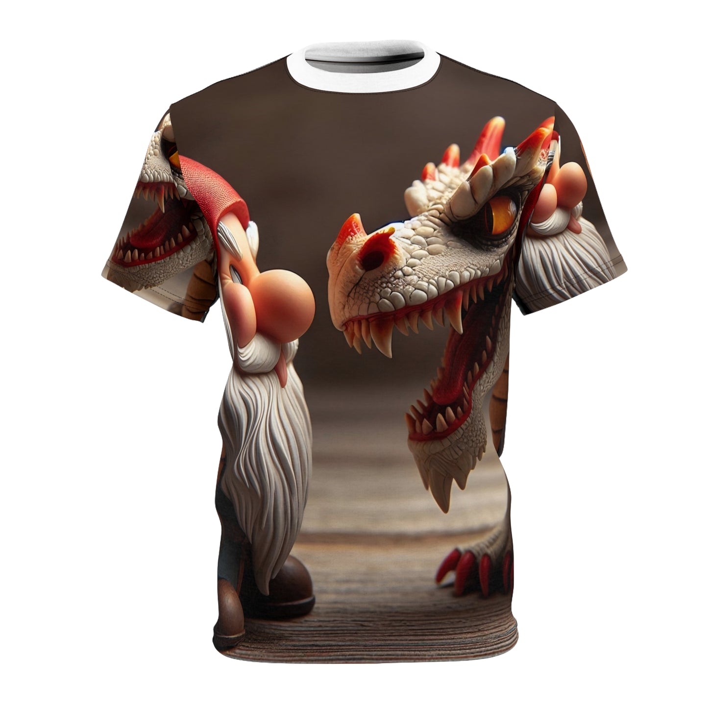 T-Shirt | Nadruk na całej powierzchni | T-shirt unisex | Fantasy folklorystyczne | Gnom i Smok