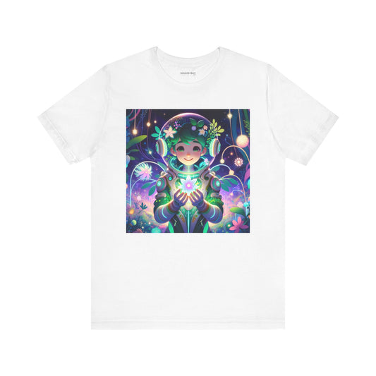 T-shirt | Unisex | Jersey T-shirt | Korte mouw | Technofantasie | Cybernatuur | Groen Wezen