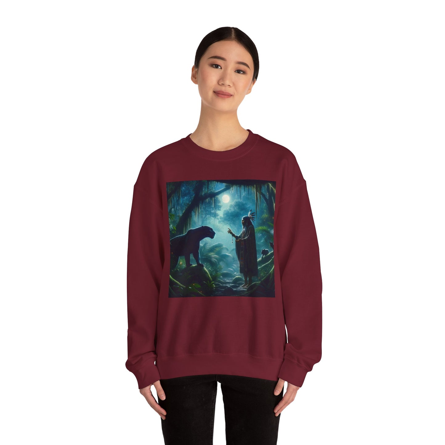 Sweatshirt | Unisex | Ronde hals | Zware kwaliteit | Mystieke Fantasykunst | Panthersjamaan