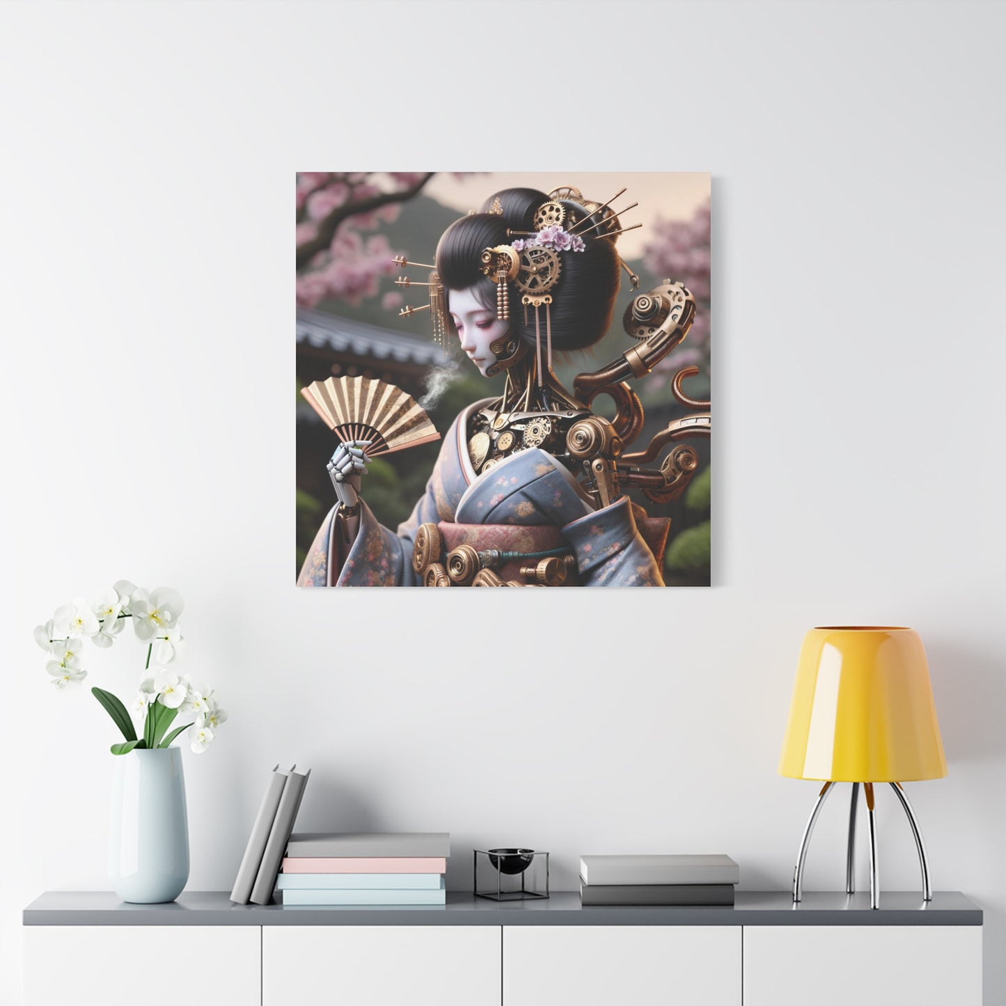 Canvas | Mat | Steampunk | Cyberpunk | Geisha Robot