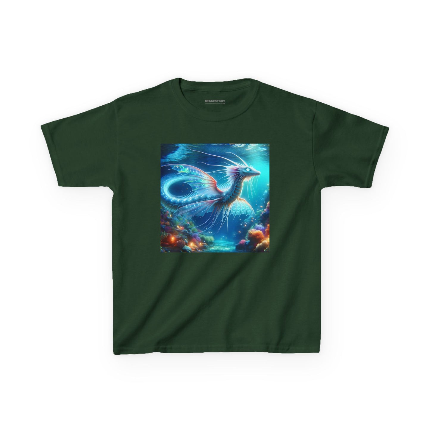 T-Shirt | Koszulka dziecięca | Ciężka bawełna | Mitologia morska | Ryujin | Smok wodny