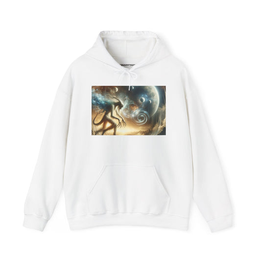 كنزة بغطاء للرأس | للجنسين | سويت شيرت بقلنسوة | مزيج ثقيل | رعب كوني | محرك الواقع | كيان