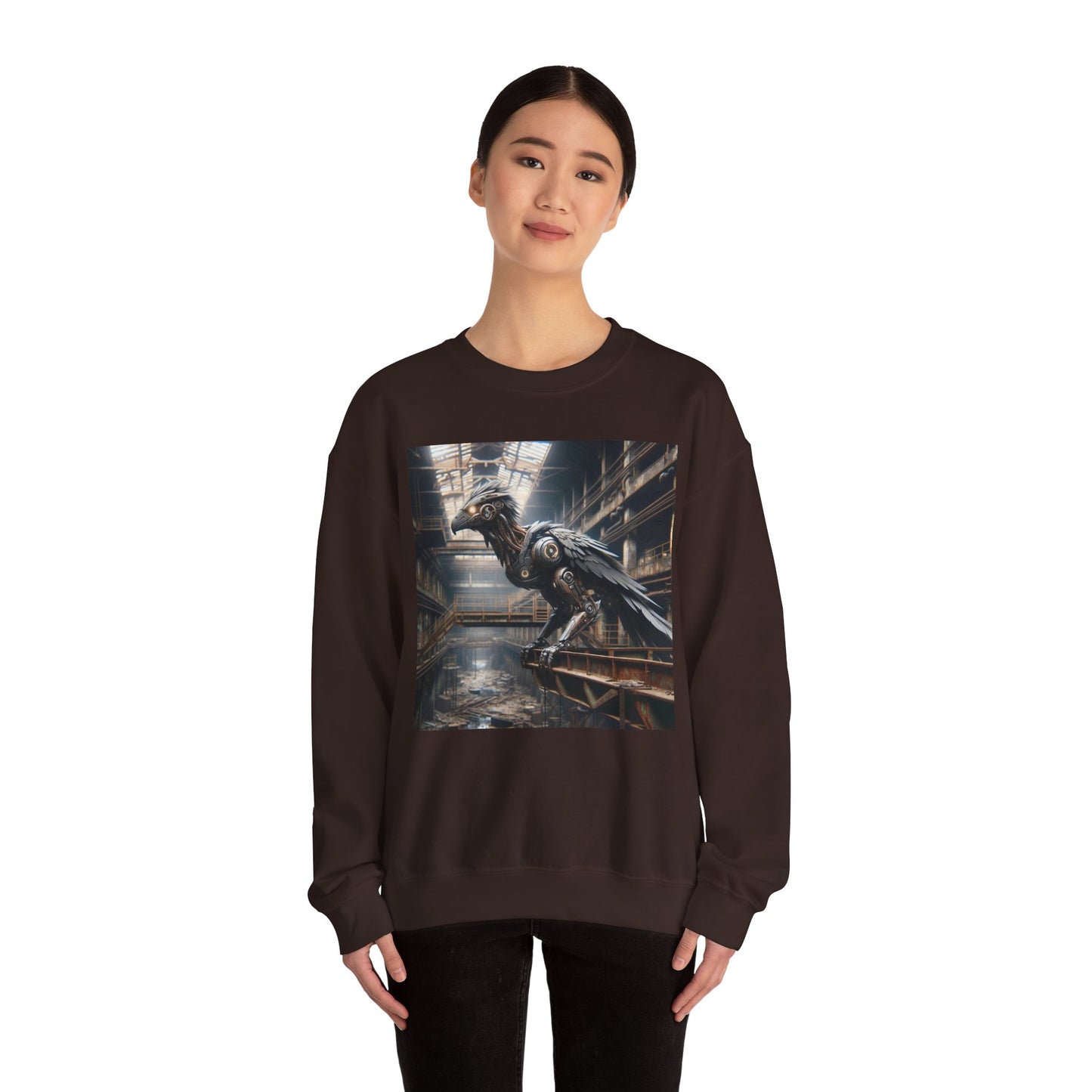 Felpa | Unisex | Girocollo | Misto pesante | Steampunk Post-Apocalittico | Corvo Meccanico