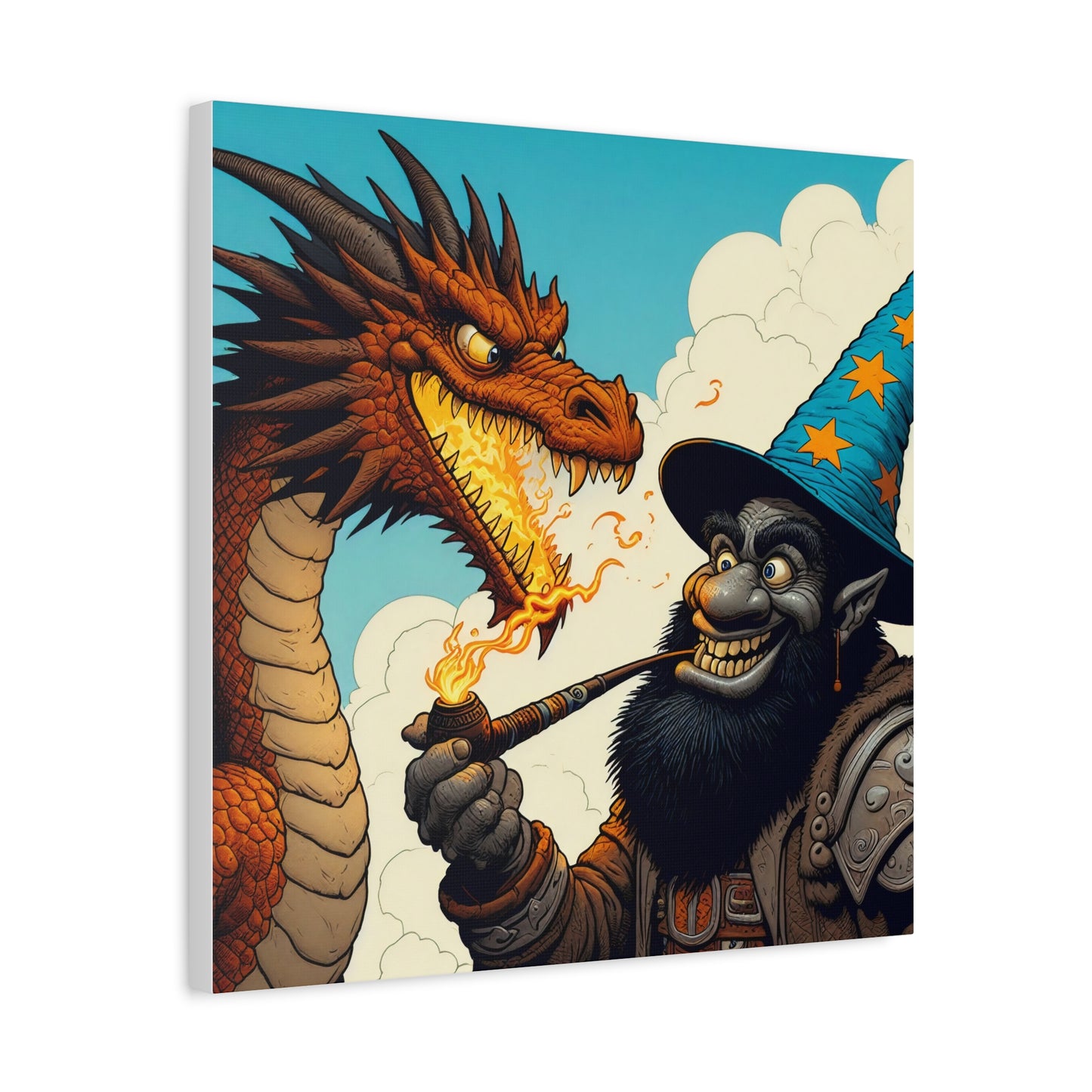 Płótno | Matowy | Heroiczne fantasy | Smok i czarodziej
