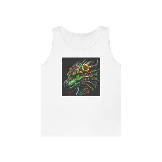 Tanktopp | Unisex | Kraftig bomull | Steampunk Fantasy | Mekanisk Drage