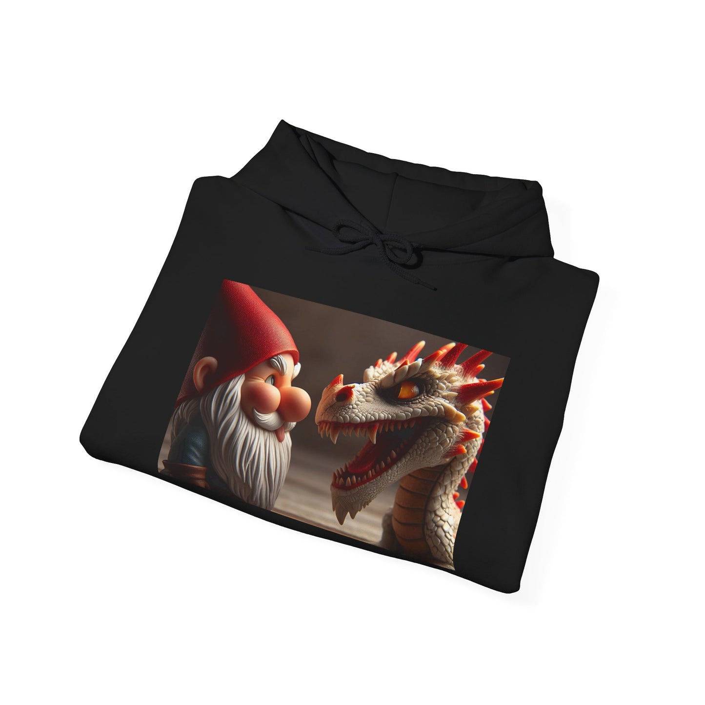 Bluza z kapturem | Unisex | Bluza dresowa z kapturem | Gruba mieszanka | Fantasy folklorystyczne | Gnom i Smok