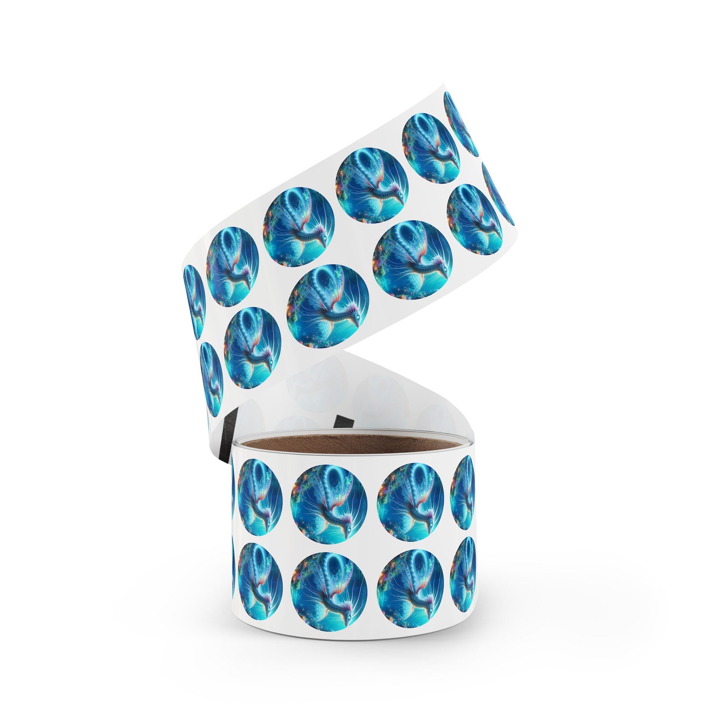Aufkleberrolle | Rund | Mythische Wasserdrachen | Mizuchi