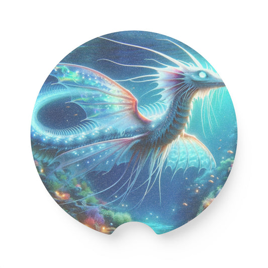 Sous-verre | Sous-verre pour voiture | Stéatite | Mythologie Aquatique | Dragon Marin