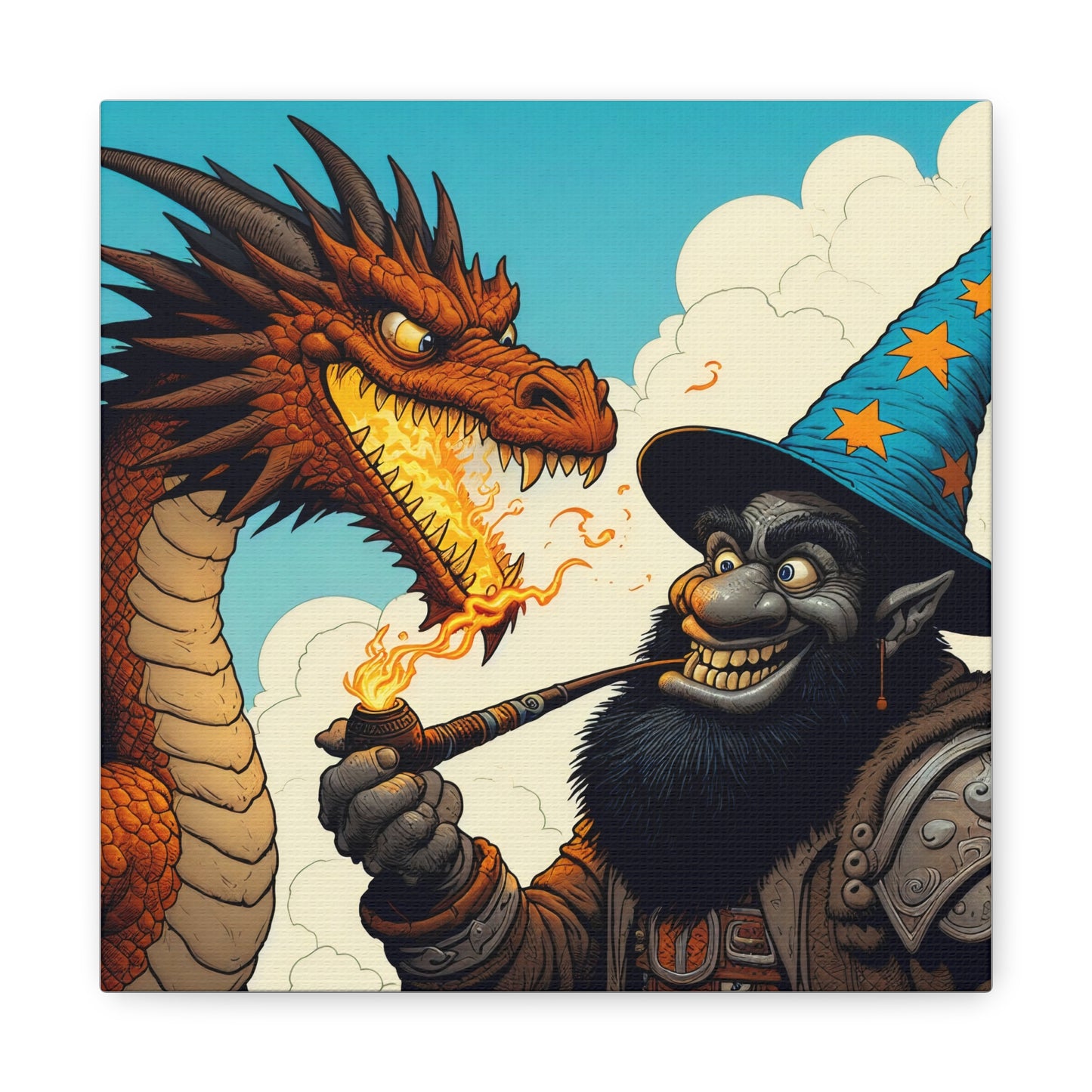 Płótno | Matowy | Heroiczne fantasy | Smok i czarodziej