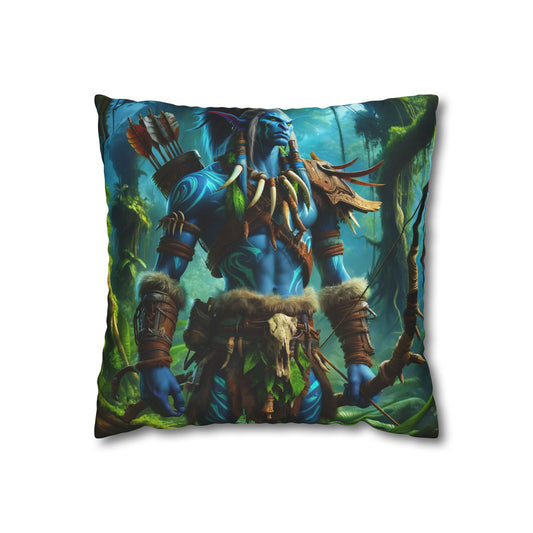 Pillowcase | Square | Polyester canvas | Tribal Fantasy | Wood Elf Warrior