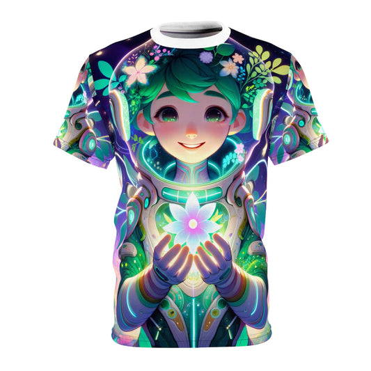 T-shirt | All-over print | Unisex T-shirt | Technofantasie | Cybernatuur | Groen Wezen