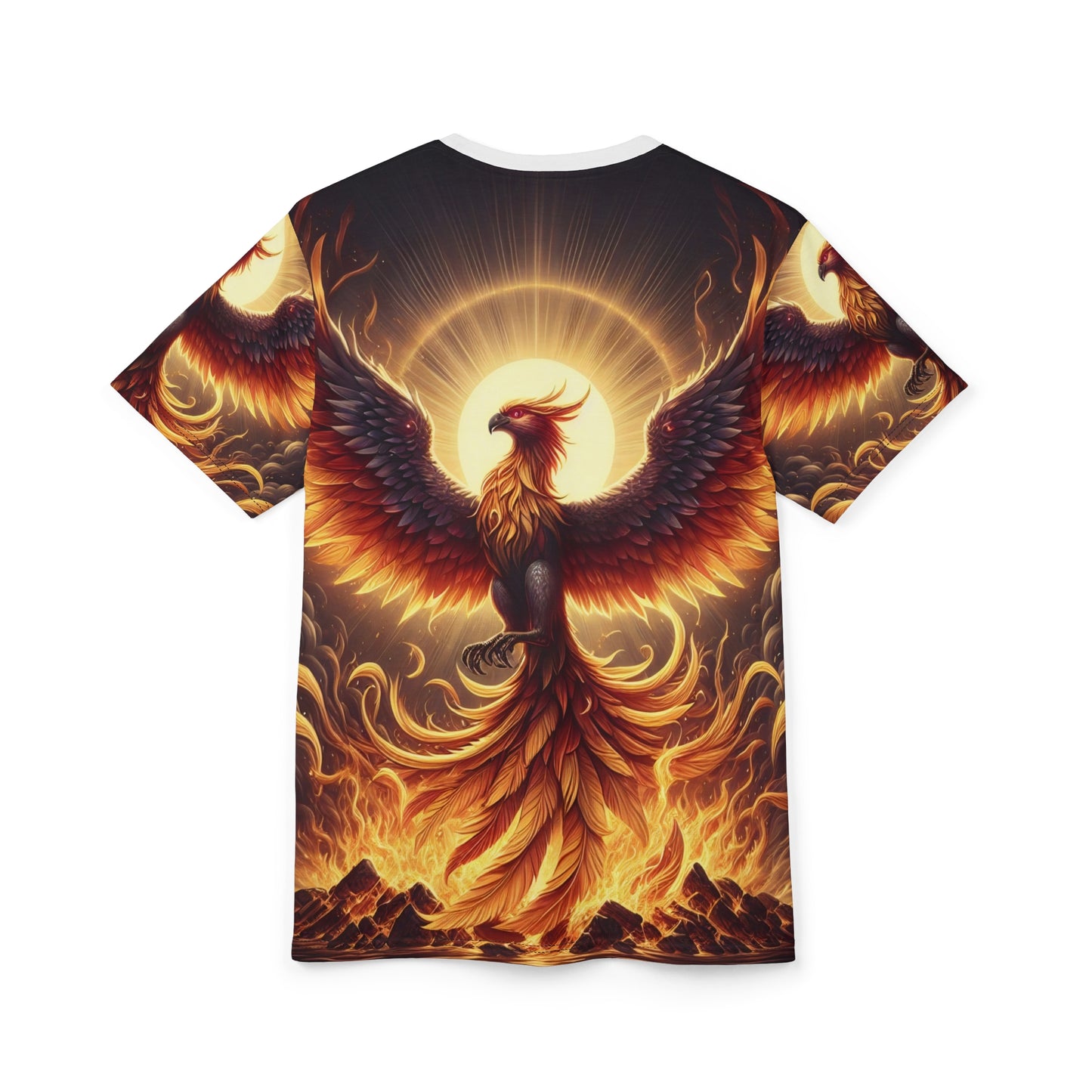 T-shirt | Tryck överallt | Unisex T-shirt | Mytisk Fenix | Eldfödd Fågel