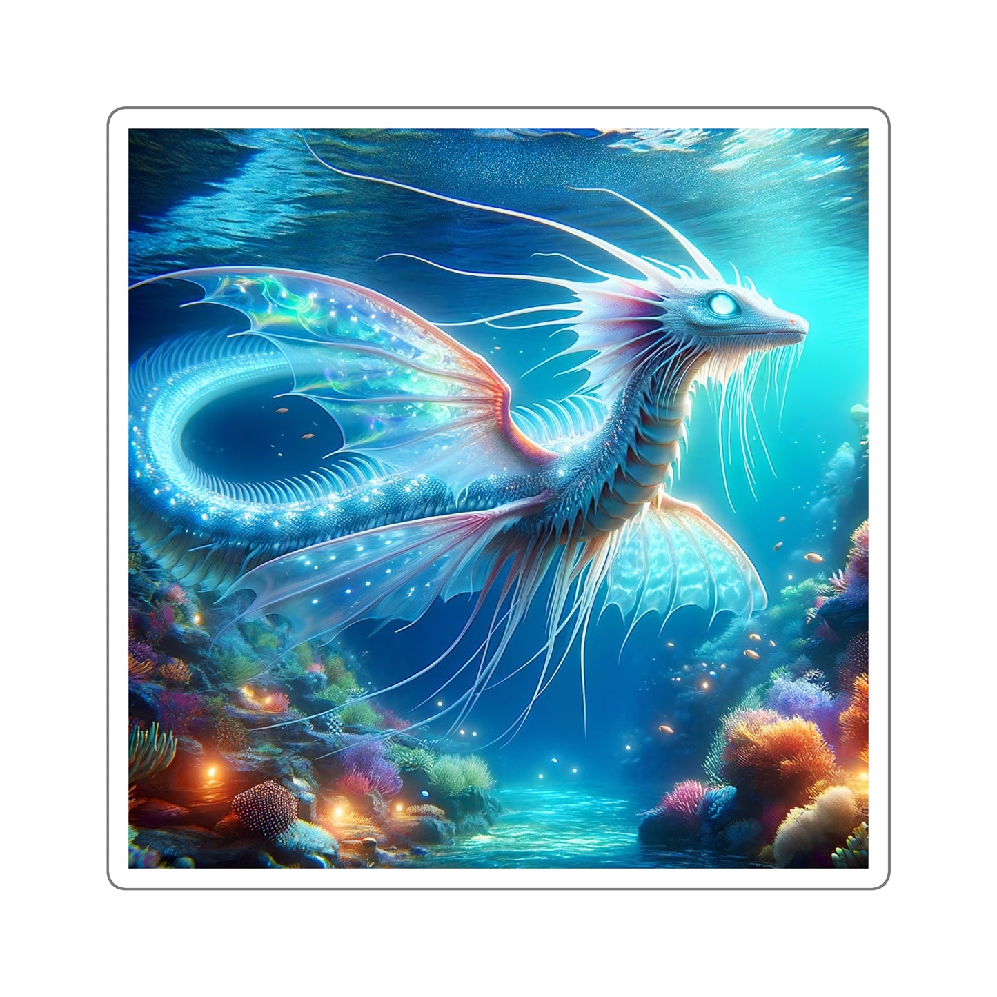 Naklejka | Kwadratowy | Mitologia morska | Ryujin | Smok wodny