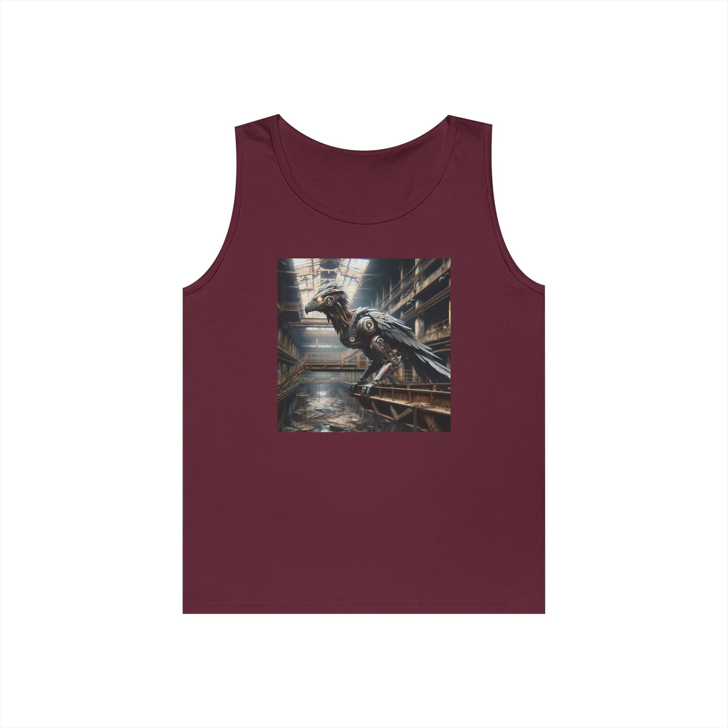 Camiseta de tirantes | Unisex | Algodón grueso | Steampunk Distópico | Cuervo Mecánico
