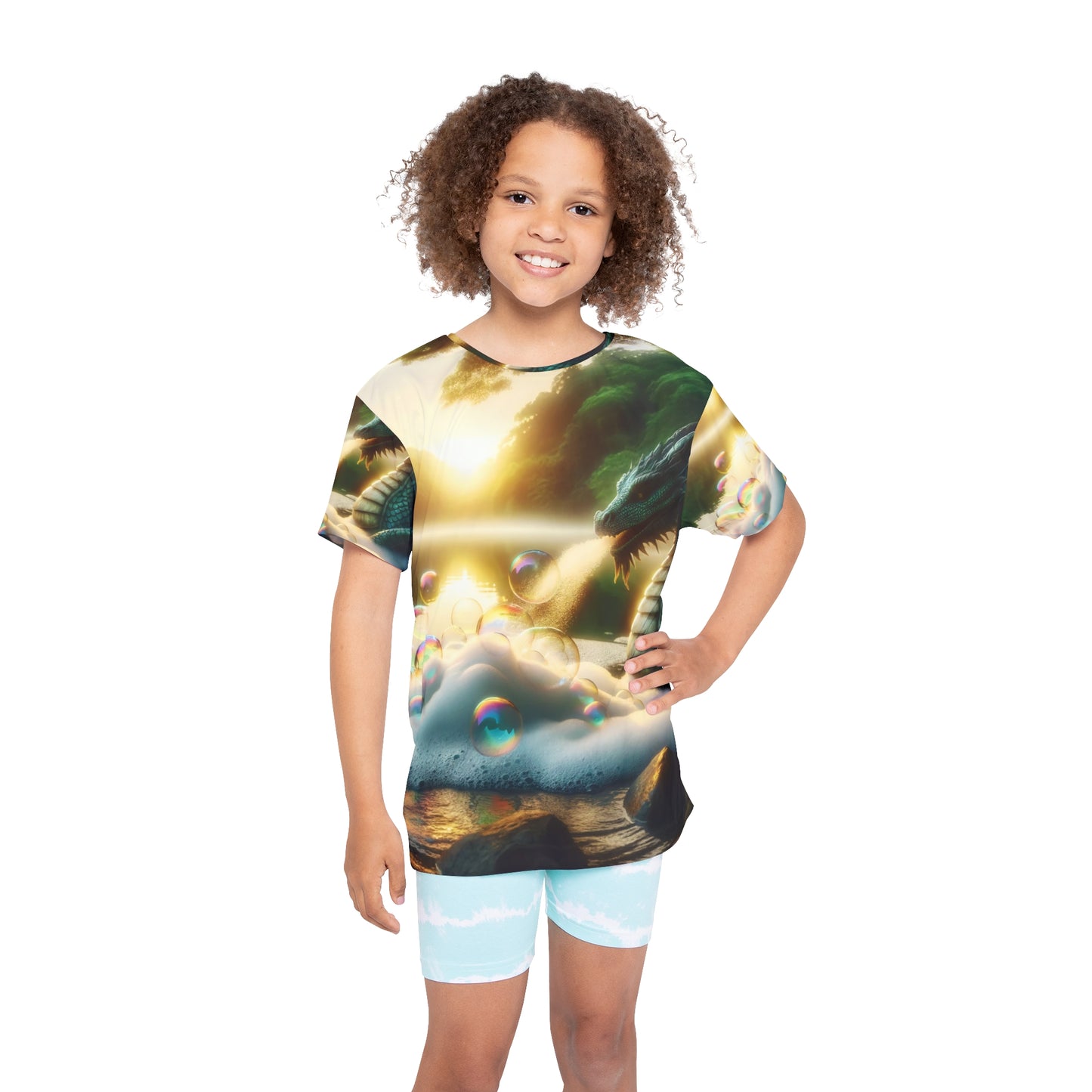 سپورٹس جرسی | بچے | فینٹسی ڈریگن | جادوئی جھیل منظر