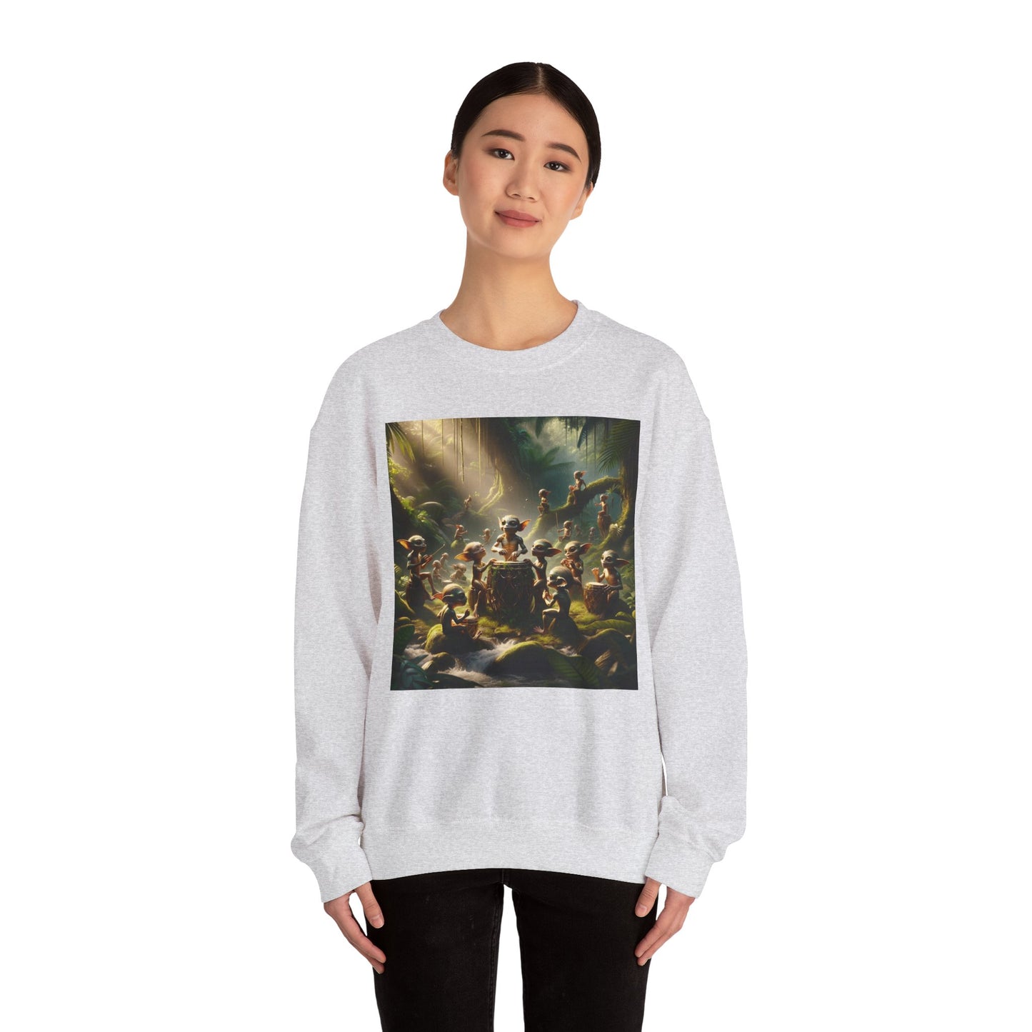 เสื้อสเวตเตอร์ | ยูนิเซ็กส์ | คอกลม | ผ้าผสมเนื้อหนา | แฟนตาซีป่า | วิถีธรรมชาติ | ภูตน้อย