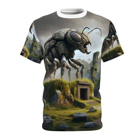 Футболка | Полная запечатка | Футболка унисекс | Биопанк | Жук-колосс | Зеленый
