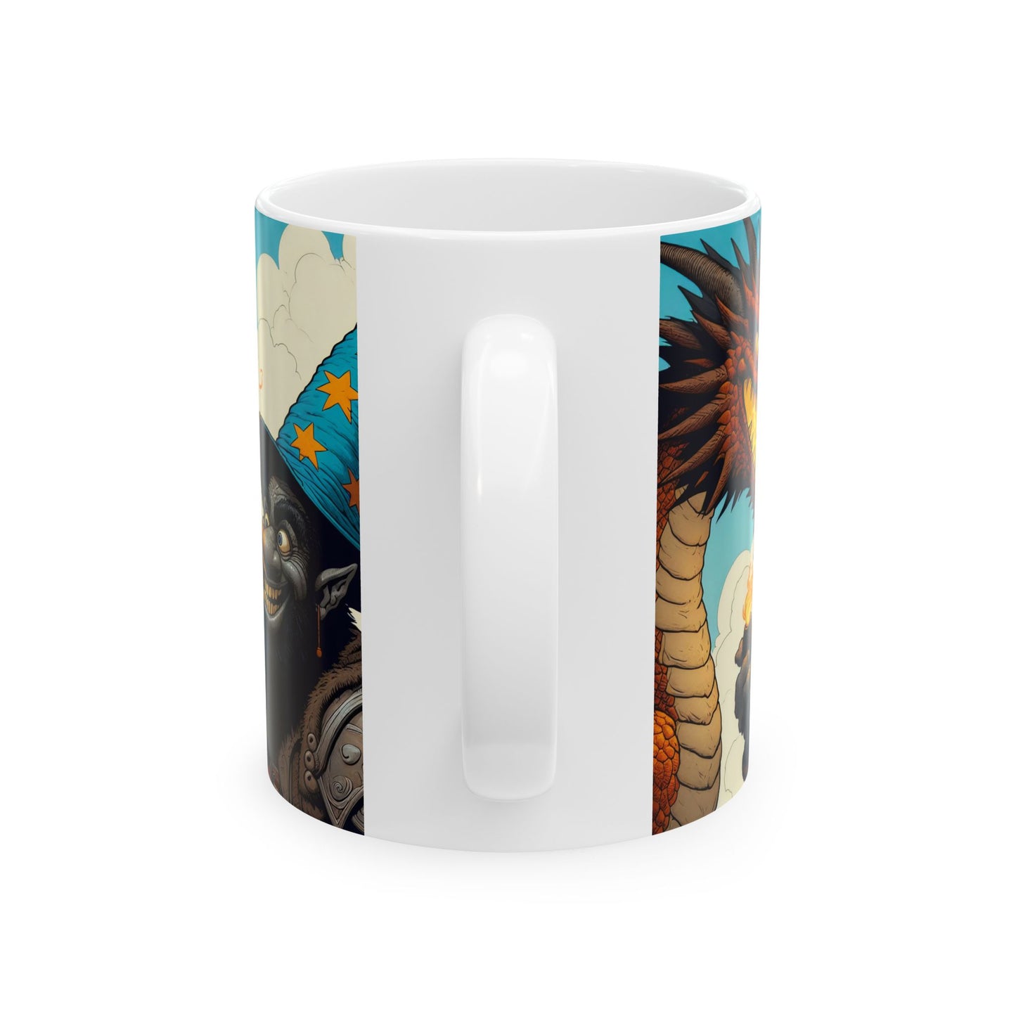 Tazza | Ceramica | Bianca | Fantasy Epico | Magia Draconiana | Goblin