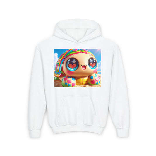 Sweat-shirt | Jeune | À capuche | Mélange épais | Kawaii Fantaisie | Tortue Arc-en-ciel