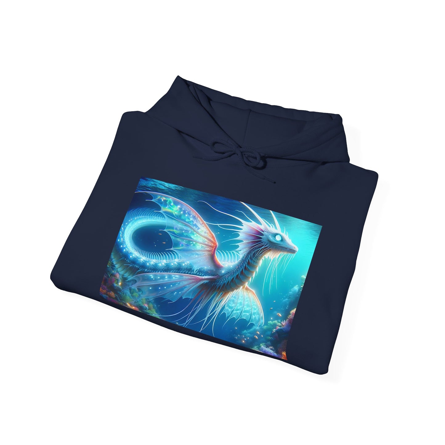 Bluza z kapturem | Unisex | Bluza dresowa z kapturem | Gruba mieszanka | Mitologia morska | Ryujin | Smok wodny