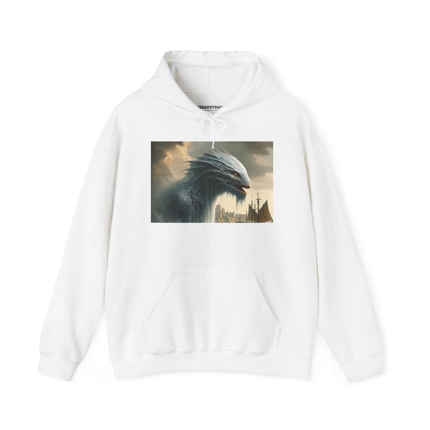 Felpa con cappuccio | Unisex | Felpa con cappuccio | Misto pesante | Mitologia Nordica | Jörmungandr | Serpente Marino