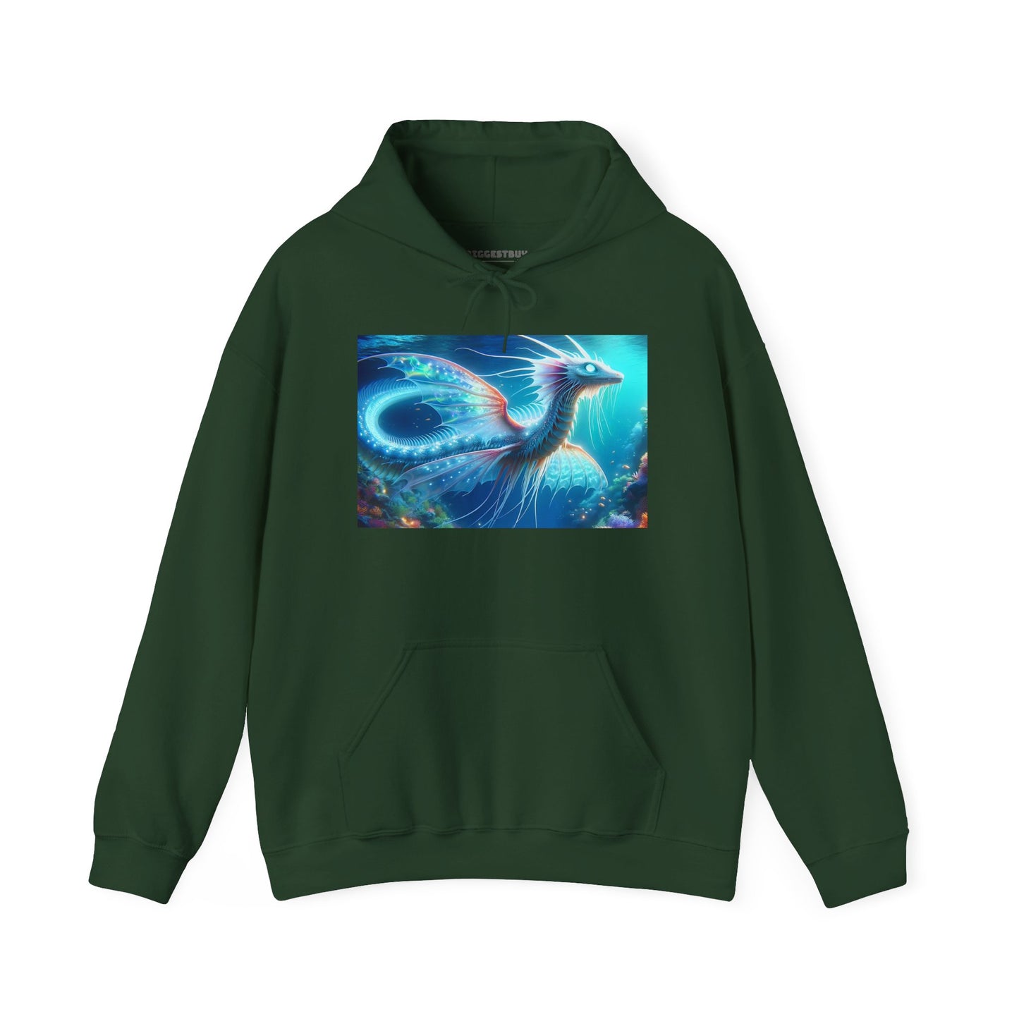 Bluza z kapturem | Unisex | Bluza dresowa z kapturem | Gruba mieszanka | Mitologia morska | Ryujin | Smok wodny