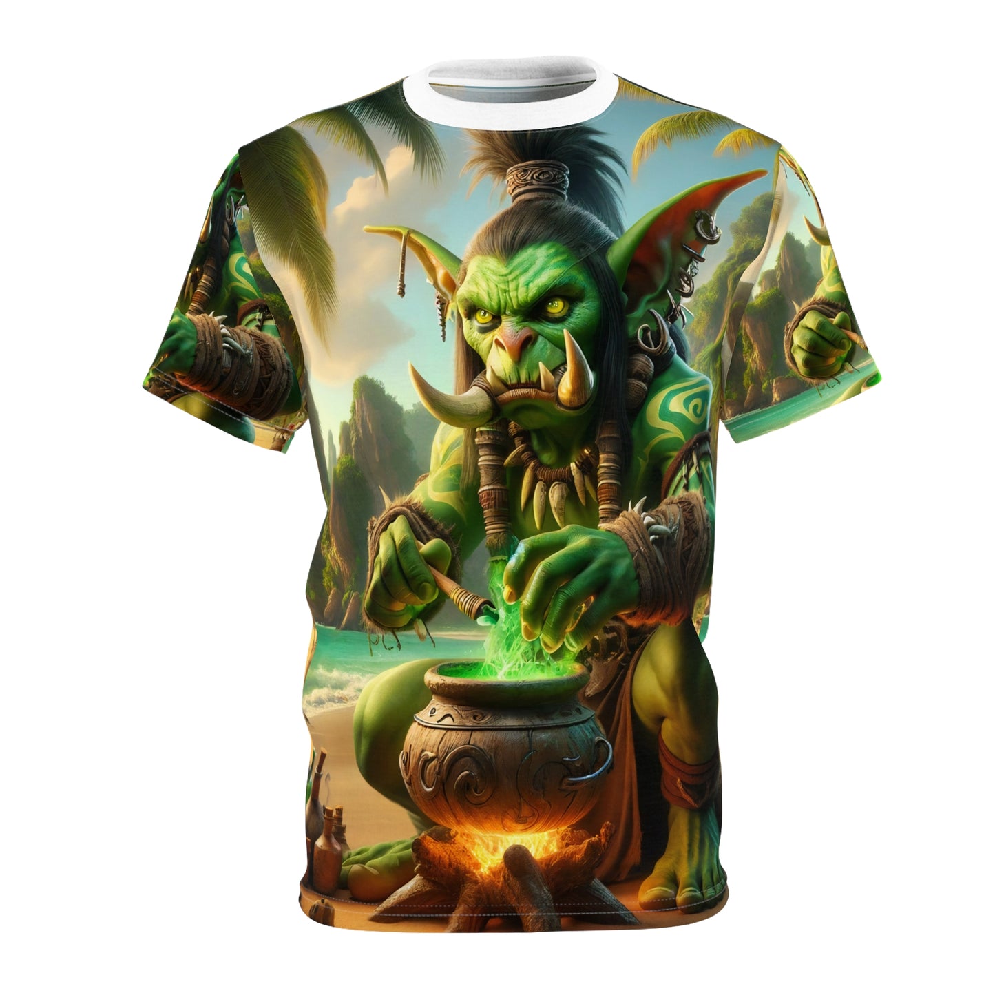 Tシャツ | 全面プリント | ユニセックスTシャツ | シャーマン魔法 | トロピカルオーク | 魔法の薬