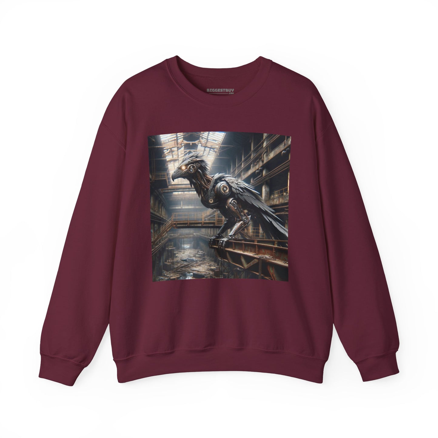 Felpa | Unisex | Girocollo | Misto pesante | Steampunk Post-Apocalittico | Corvo Meccanico