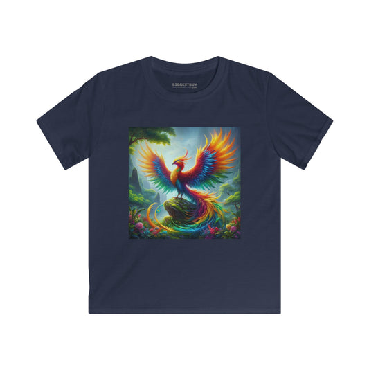 Tシャツ | キッズTシャツ | ソフトスタイル | 神秘画 | 転生火鳥伝説 | 虹色鳳