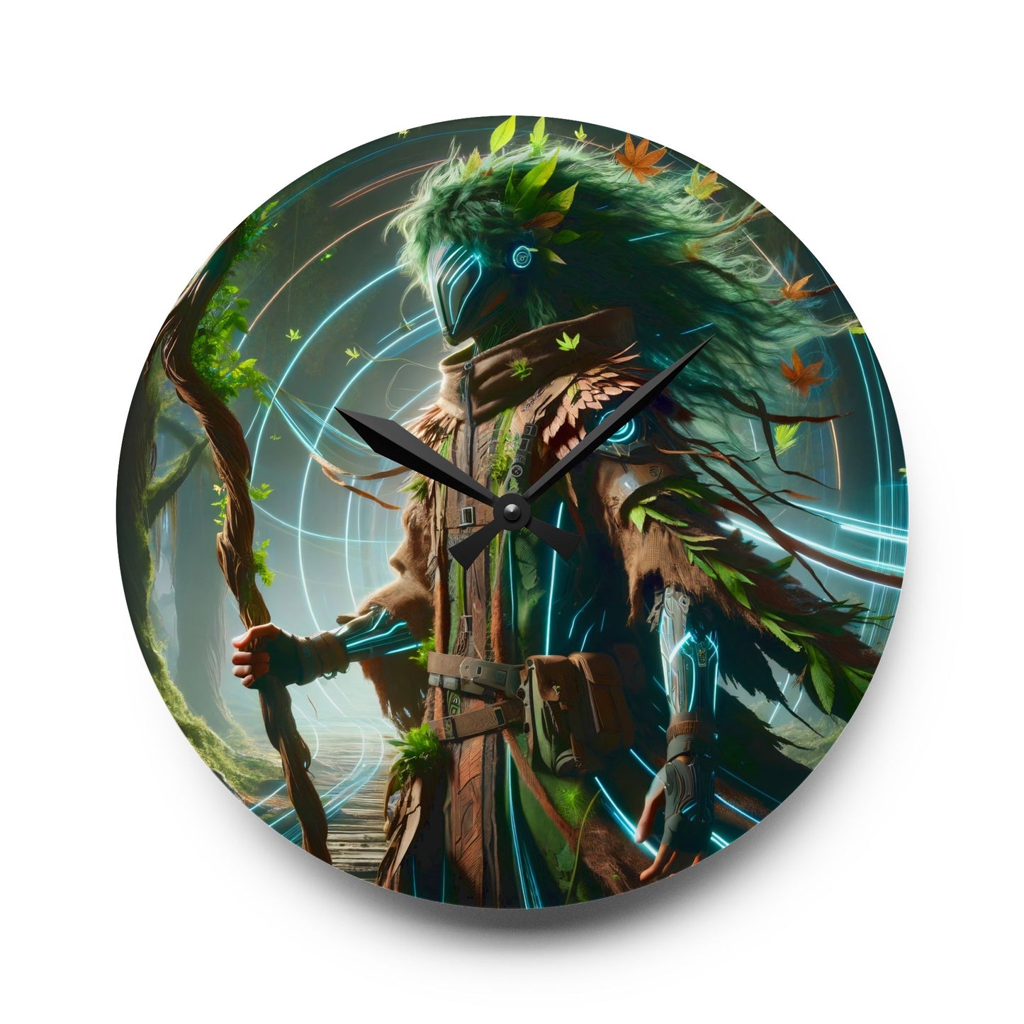 Wandklok | Acryl | Rond of vierkant | Eco-mystiek | Boswachter Sjamaan