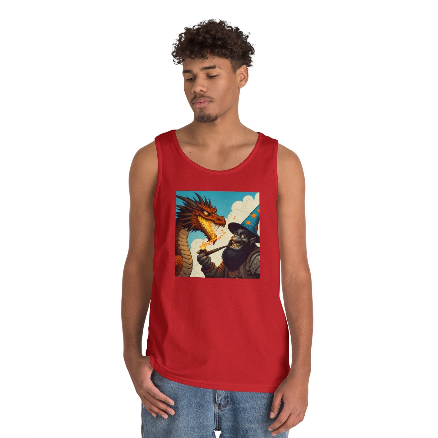 ٹینک ٹاپ | یونیسیکس | ہیوی کاٹن | قدیم جادو | ایلیمنٹل جنگ | ڈریگن