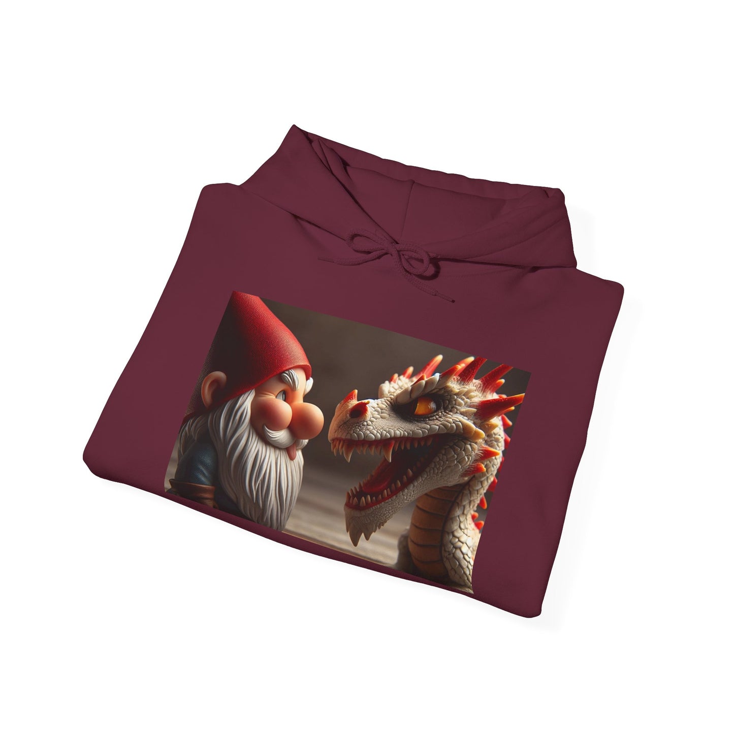 Bluza z kapturem | Unisex | Bluza dresowa z kapturem | Gruba mieszanka | Fantasy folklorystyczne | Gnom i Smok