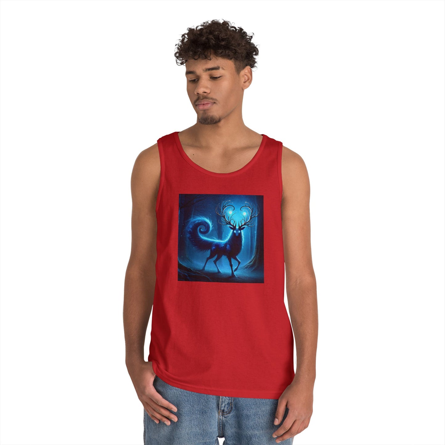 ٹینک ٹاپ | یونیسیکس | ہیوی کاٹن | جادوئی روح ہرن | نیلا وحشی