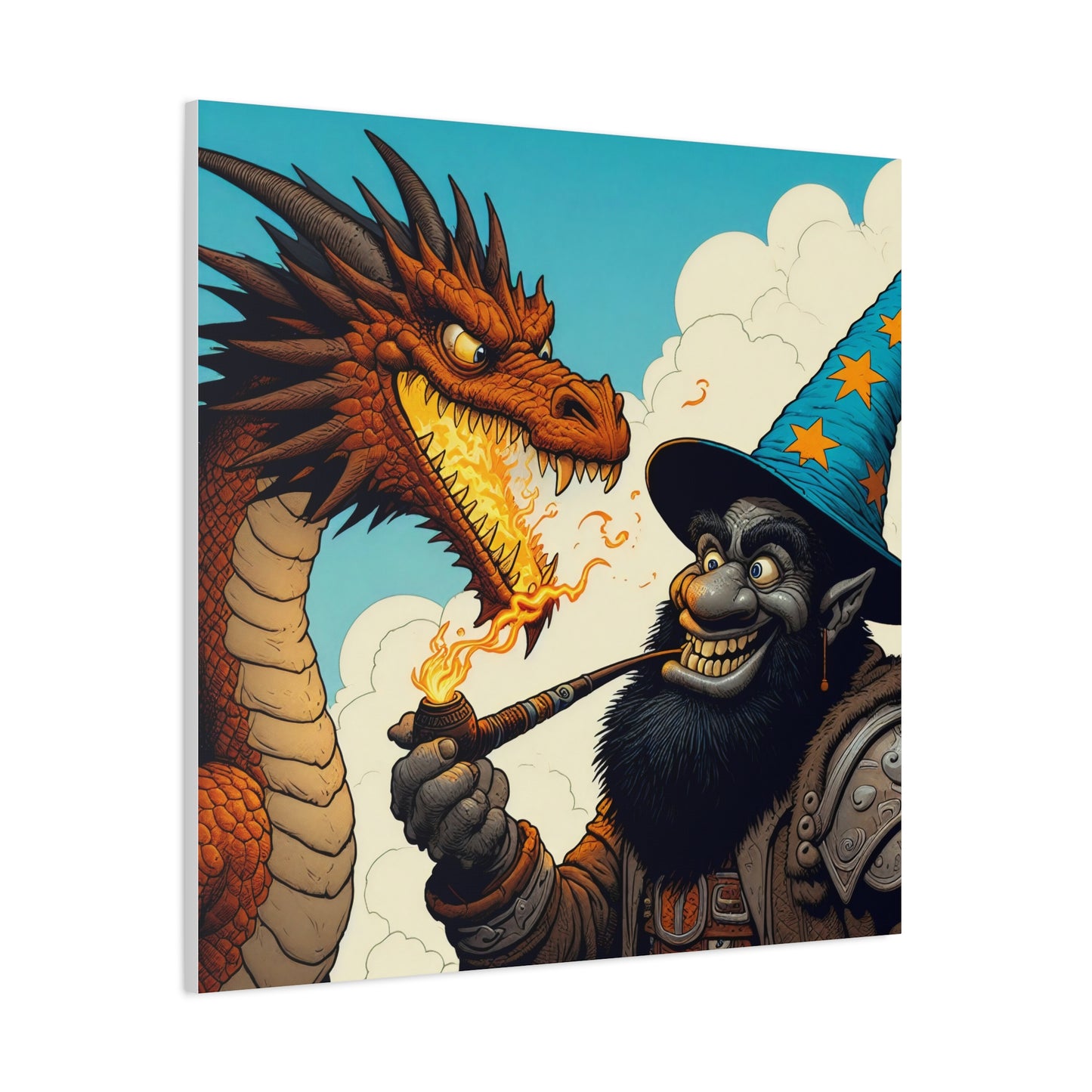 Płótno | Matowy | Heroiczne fantasy | Smok i czarodziej