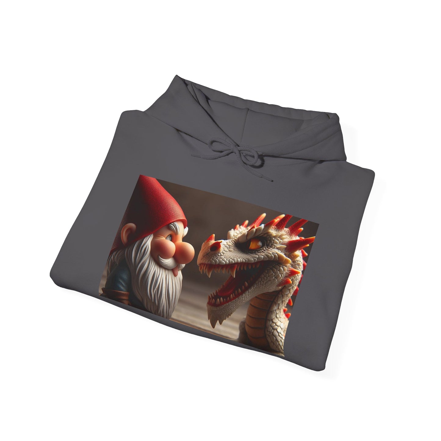 Bluza z kapturem | Unisex | Bluza dresowa z kapturem | Gruba mieszanka | Fantasy folklorystyczne | Gnom i Smok